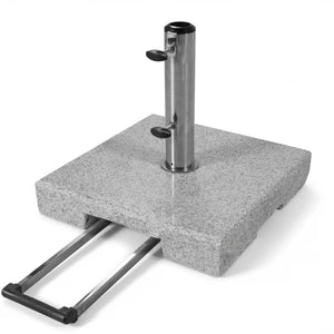 Granitsockel Trolley Active 40 kg mit poliertem Finish, Rollen und ausziehbarem Griff für flexible Terrasse