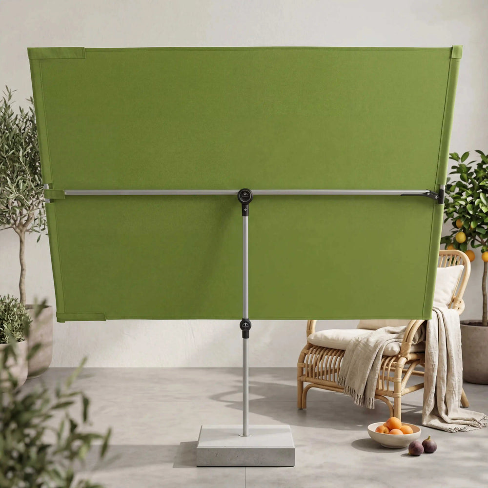 Balkonblende Active Fresh Green 180x130 cm mit UV-Schutz und höhenverstellbarem Stahlgestell