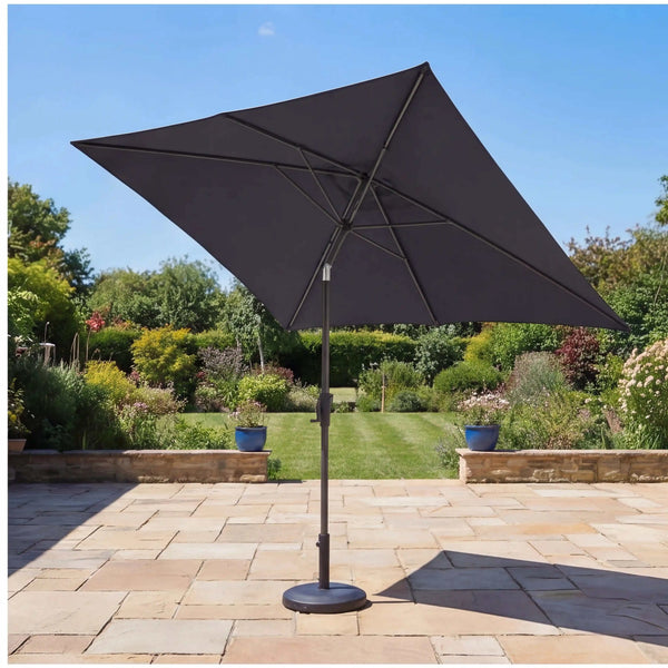 Sonnenschirm Life Lift Anthrazit 250x200 cm mit Knickfunktion, UV-Schutz und höhenverstellbarem Aluminiumgestell