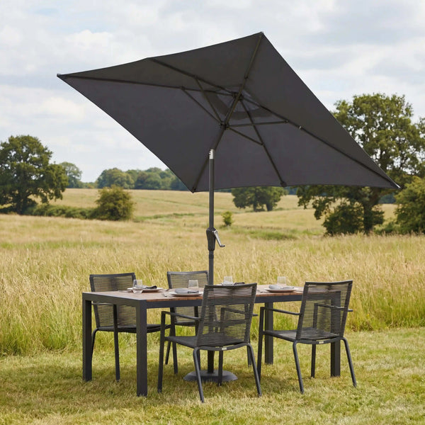 Sonnenschirm Life Lift anthrazit 250x200 cm mit Knickfunktion, UV-Schutz und höhenverstellbarem Aluminiumgestell