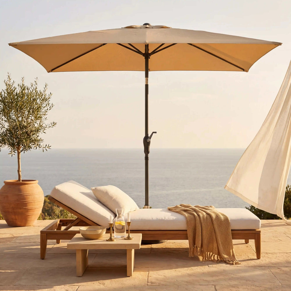Rechteckiger Doppler Life Lift Sonnenschirm 250x200 cm mit Knickfunktion, Kurbelmechanik und UV-Schutz