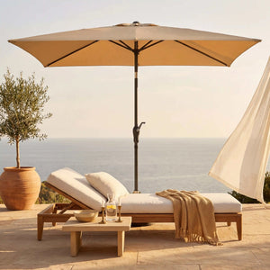 Rechteckiger Doppler Life Lift Sonnenschirm 250x200 cm mit Knickfunktion, Kurbelmechanik und UV-Schutz