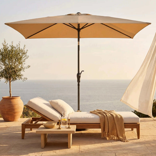 Rechteckiger Doppler Life Lift Sonnenschirm 250x200 cm mit Knickfunktion, Kurbelmechanik und UV-Schutz