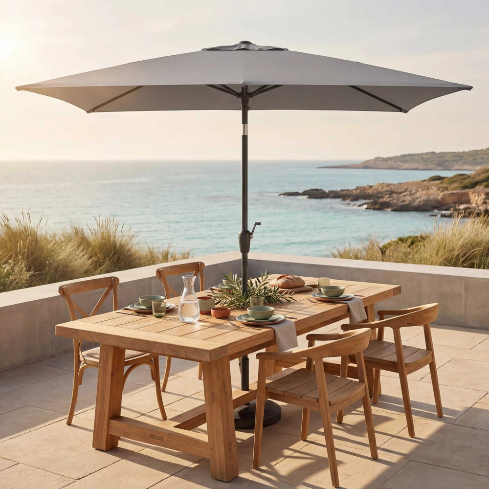 Sonnenschirm Life Lift hellgrau 250x200 cm mit flexibler Höhenverstellung, Knickfunktion und UV-Schutz