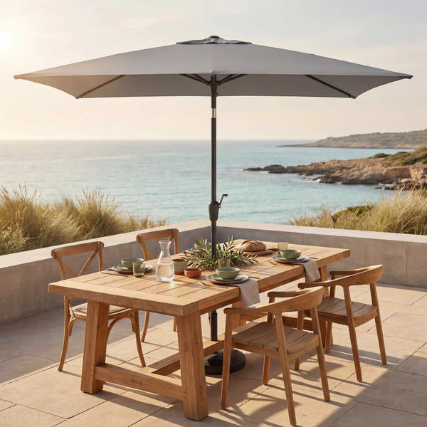 Sonnenschirm Life Lift hellgrau 250x200 cm mit flexibler Höhenverstellung, Knickfunktion und UV-Schutz