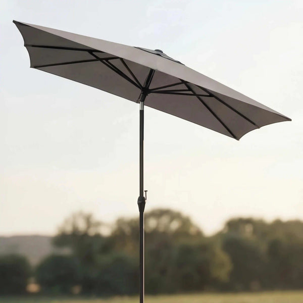 Sonnenschirm myZone Auto Tilt 300x200 cm in Hellgrau mit automatischer Neigefunktion und UV-Schutz 60+ [AI]