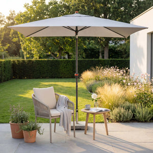 Sonnenschirm myZone Auto Tilt 300x200 cm in Hellgrau mit automatischer Neigefunktion und UV-Schutz [AI]