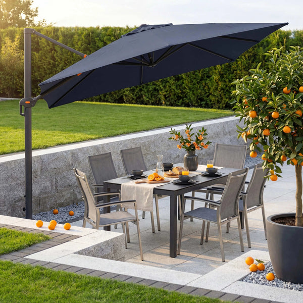 Pendelschirm myZone AX 320x240 cm Anthrazit mit 360° Drehfunktion und UV-Schutz