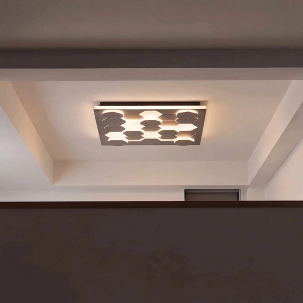 Schwarze Wandleuchte 55x55 cm mit dimmbarer LED-Technik und modernem Design