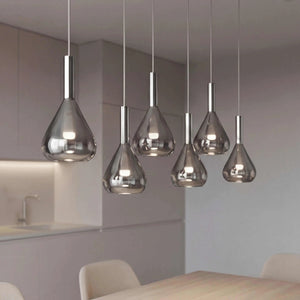 Schwarze matte Pendelleuchte 155x40 cm LED, dimmbar über Esstisch