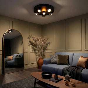 schwenkbare Deckenleuchte 50 cm LED in schwarz matt mit dimmbarer Lichtfarbe