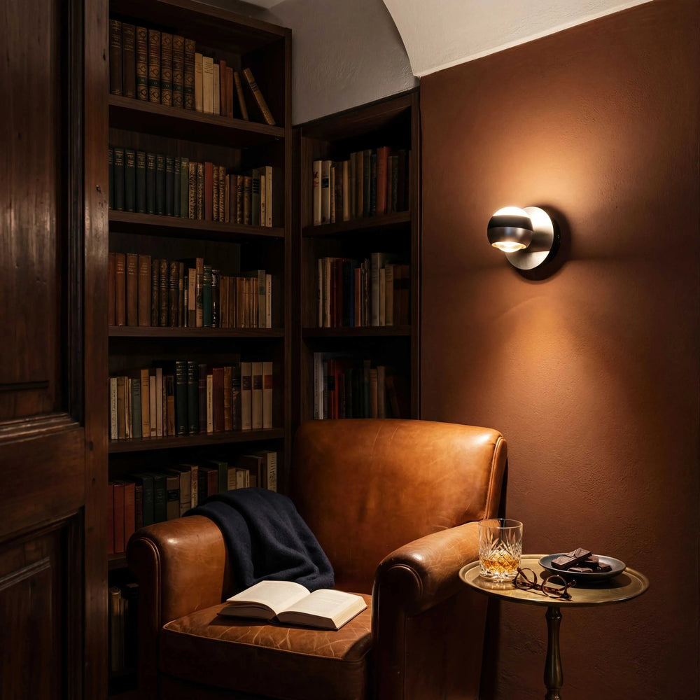 Wandleuchte LED in Nickel matt mit Switch Dimmer und warmem Licht für Wohnbereiche