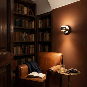 Wandleuchte LED in Nickel matt mit Switch Dimmer und warmem Licht für Wohnbereiche