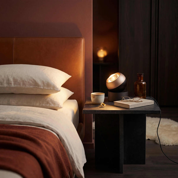 Tischleuchte LED schwarz matt mit Sensordimmer Touch und 500 Lumen, kompakter Lichtring für Schreibtisch und Nachttisch