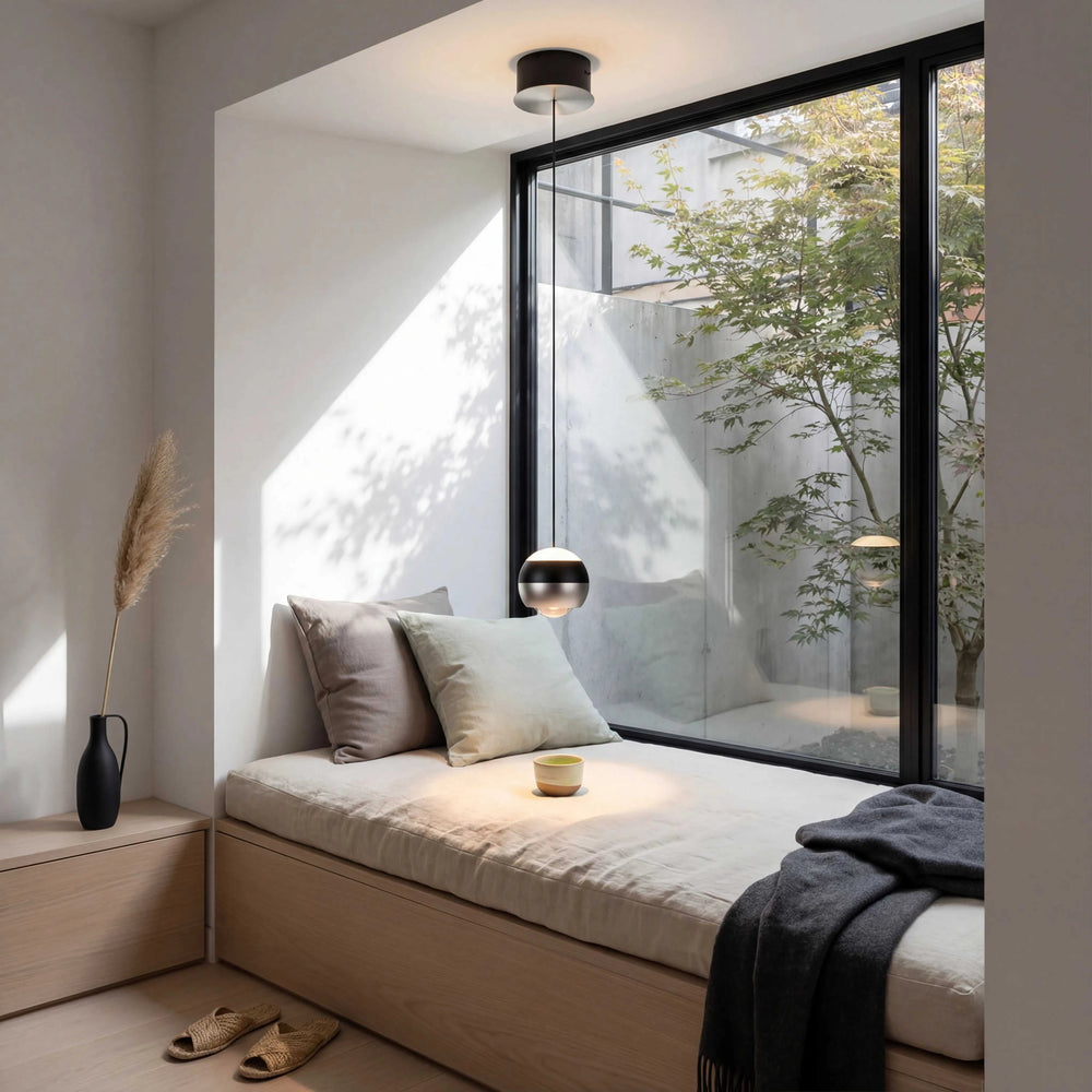 Pendelleuchte LED in Nickel matt mit warmem Licht und Switch Dimmer, 960 Lumen, 8 Watt