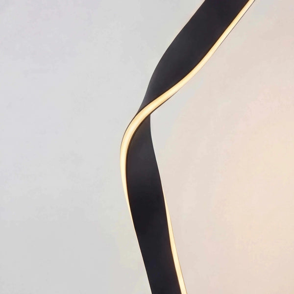 Stehleuchte 181 cm LED schwarz matt mit 4700 Lumen und moderner skulpturaler Form