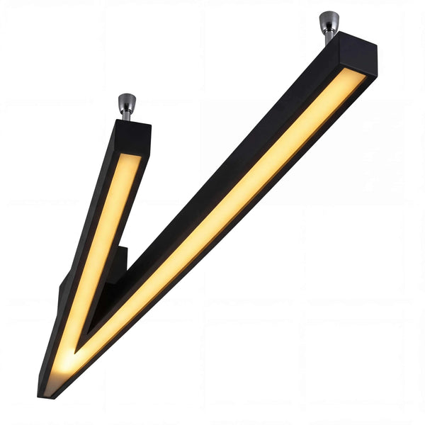 Moderne Deckenleuchte 127,5x35 cm LED mit Switch Dimmer in schwarz matt für helle und dimmbare Raumausleuchtung