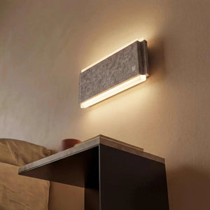 Wandleuchte 30x15 cm LED nickel matt mit Switch Dimmer für warmes, dimmbares Licht