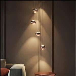 Moderne Pendelleuchte LED schwarz matt mit fünf Flammen und dimmbarer Up and Down Beleuchtung