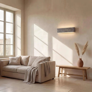 Wandleuchte 50x15 cm LED nickel matt mit warmem Licht und Dimmer