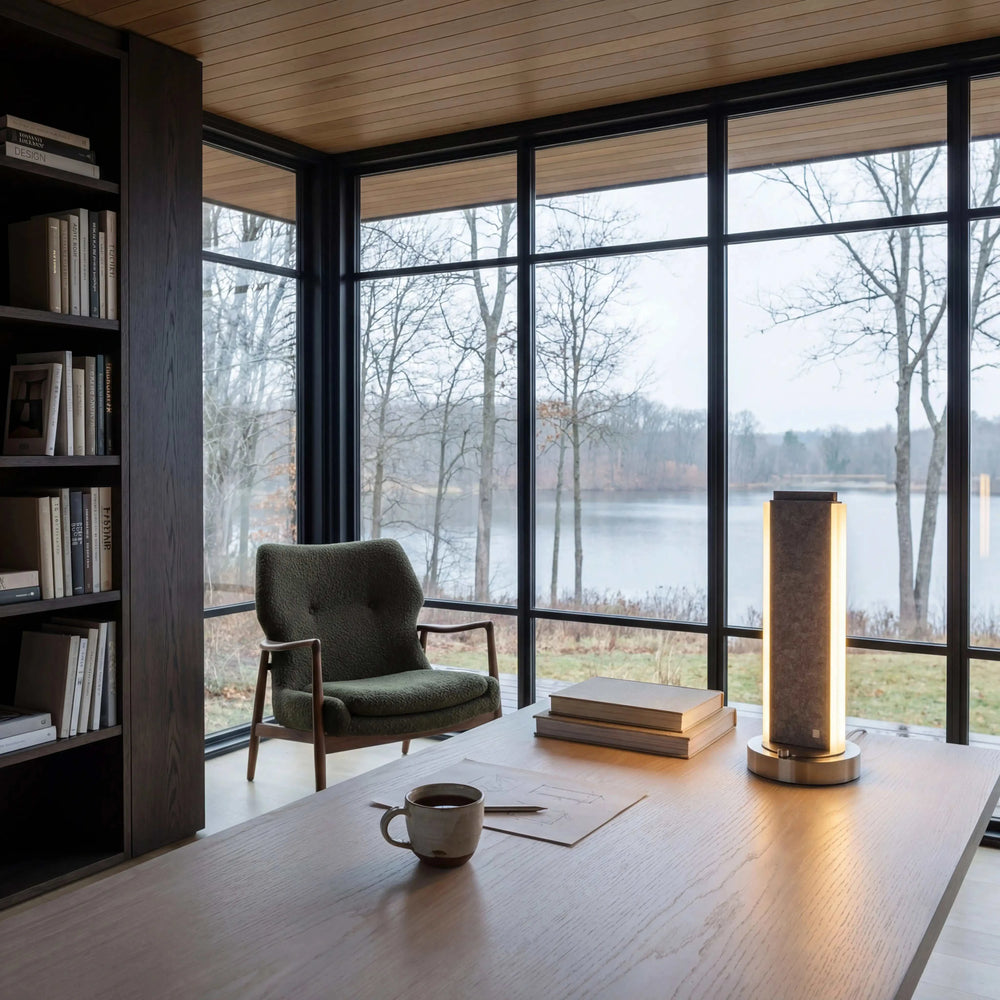 Tischleuchte 51 cm LED nickel matt warmes Licht energiesparend