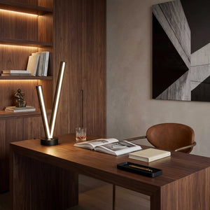 Schwarze Tischleuchte 67,5 cm mit integriertem Dimmer und LED-Beleuchtung