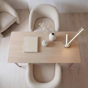 Tischleuchte 67,5 cm in nickel matt mit Dimmer und 1600 Lumen Lichtstärke