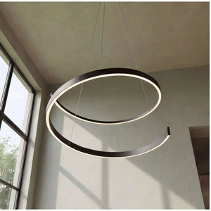 Pendelleuchte LED schwarz matt dimmbar 5950 Lumen moderne skulpturale Form