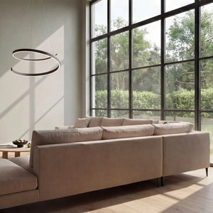 Pendelleuchte LED dimmbar schwarz matt mit 5950 Lumen und 200 cm Abhängehöhe