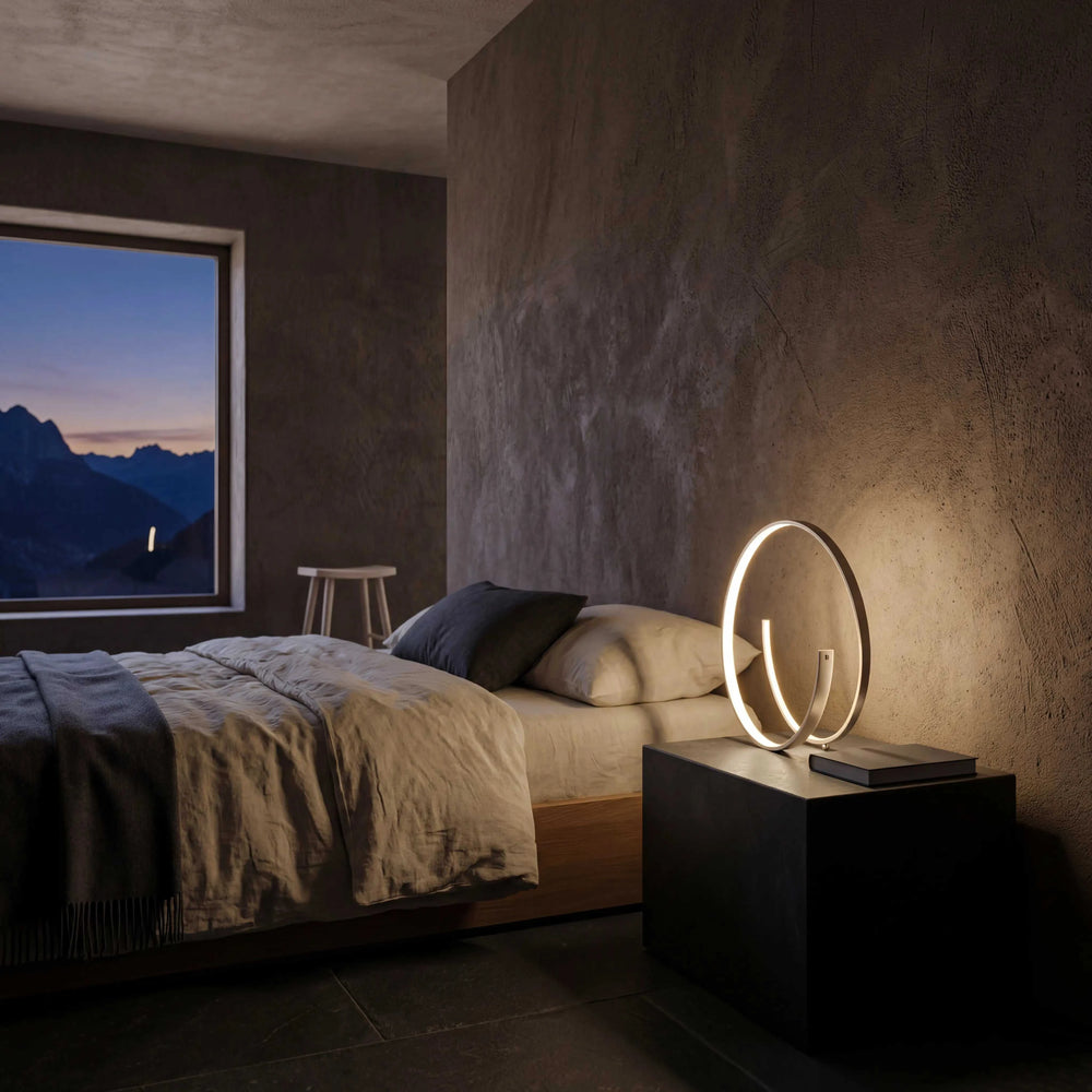 Stehleuchte LED in Nickel matt mit Switch Dimmer und 4900 Lumen