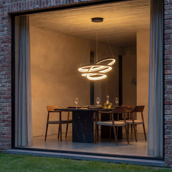 Pendelleuchte 115x50 cm LED schwarz matt dimmbar höhenverstellbar