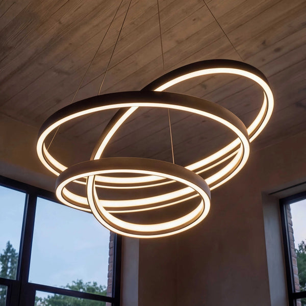 Pendelleuchte 115x50 cm schwarz matt dimmbar höhenverstellbar LED 11000 Lumen