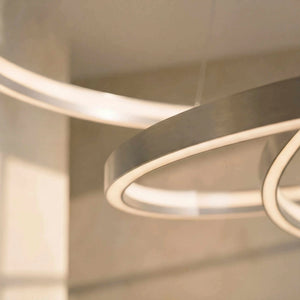 Pendelleuchte 115x50 cm LED dimmbar in nickel matt für große Tische