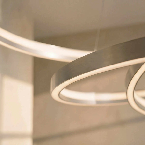 Pendelleuchte 115x50 cm LED dimmbar in nickel matt für große Tische