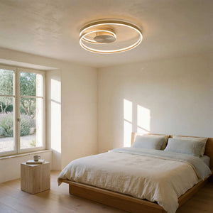 Deckenleuchte 15cm LED dimmbar nickel matt mit 5400 Lumen und 46 Watt für Innenbereiche