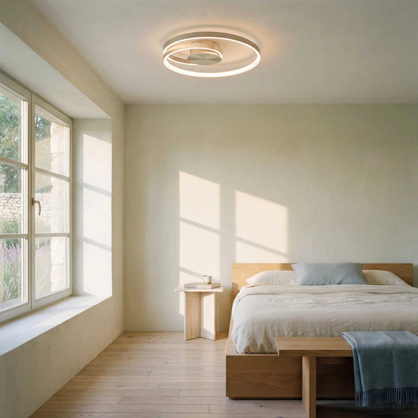 Deckenleuchte 15cm LED dimmbar Nickel matt mit 5400 Lumen für Innenbereiche