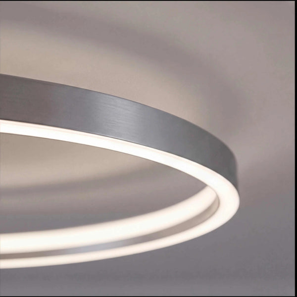 Deckenleuchte 15cm LED dimmbar in matter Nickeloptik mit 5400 Lumen und 46 Watt