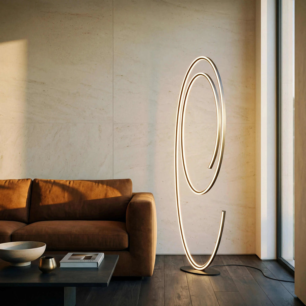 Stehleuchte 175 cm schwarz matt 6400 Lumen LED moderne Inneneinrichtung