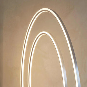Stehleuchte 175 cm hoch mit LED, nickel matt und dimmbar
