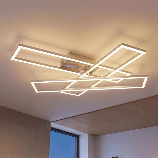 Moderne Decken- & Wandleuchte 60x66cm mit stufenlos verstellbaren warmweißen bis tageslichtweißen LEDs und Fernbedienung