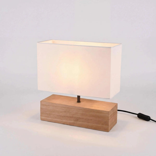 Moderne Tischleuchte 15x26,5cm mit Nickel matt Gestell und warmweißem LED-Licht