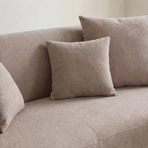 Polstergarnitur New Idea 3-Sitzer mittelbraun aus Stoff mit stabiler Holzstruktur und schwarzen Kunststofffüßen