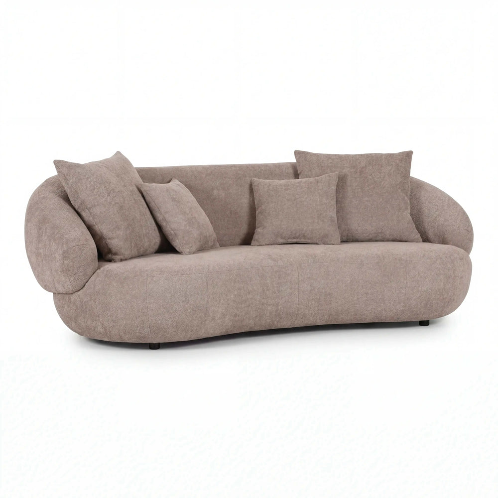 Polstergarnitur New Idea 3-Sitzer mittelbraun Stoff kompakt komfortabel