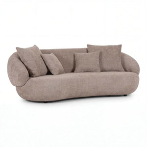 Polstergarnitur New Idea 3-Sitzer mittelbraun Stoff Wohnzimmerkomfort