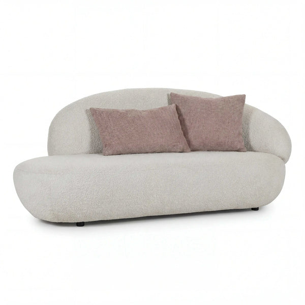 Polstergarnitur New Idea Ottomane rechts beige Stoff gemütlich modern