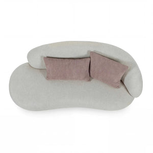 Polstergarnitur New Idea Ottomane rechts beige Stoff mit Kissen und formstabilem Sitzkomfort