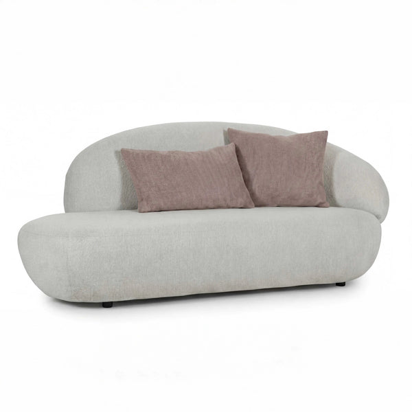 Polstergarnitur New Idea beige Ottomane mit Armlehne rechts, Stoffbezug, 185 cm breit