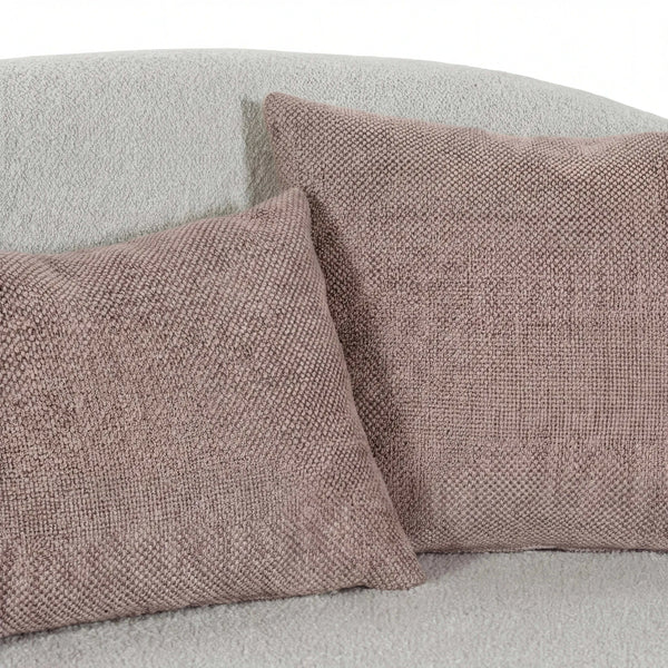 Polstergarnitur New Idea beige Ottomane mit Armlehne rechts Stoffbezug und Rückenkissen