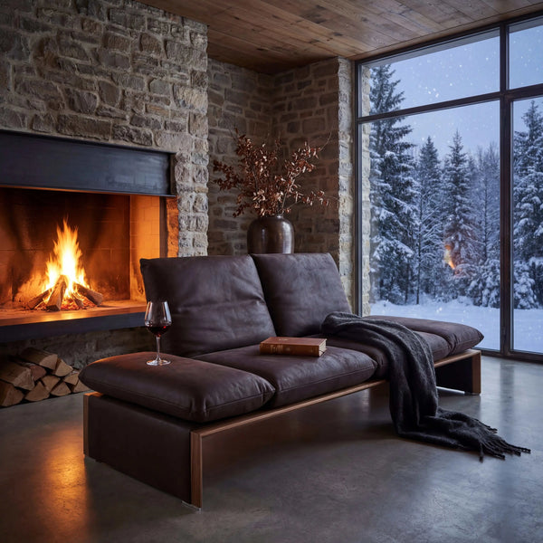 Polstergarnitur Harriet 2-Sitzer verstellbar echtes Rückenpolster modernes Design