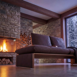 Polstergarnitur Harriet 2-Sitzer mit verstellbarer Tiefe und Höhe, echt bezogener Rücken für flexible Raumplatzierung